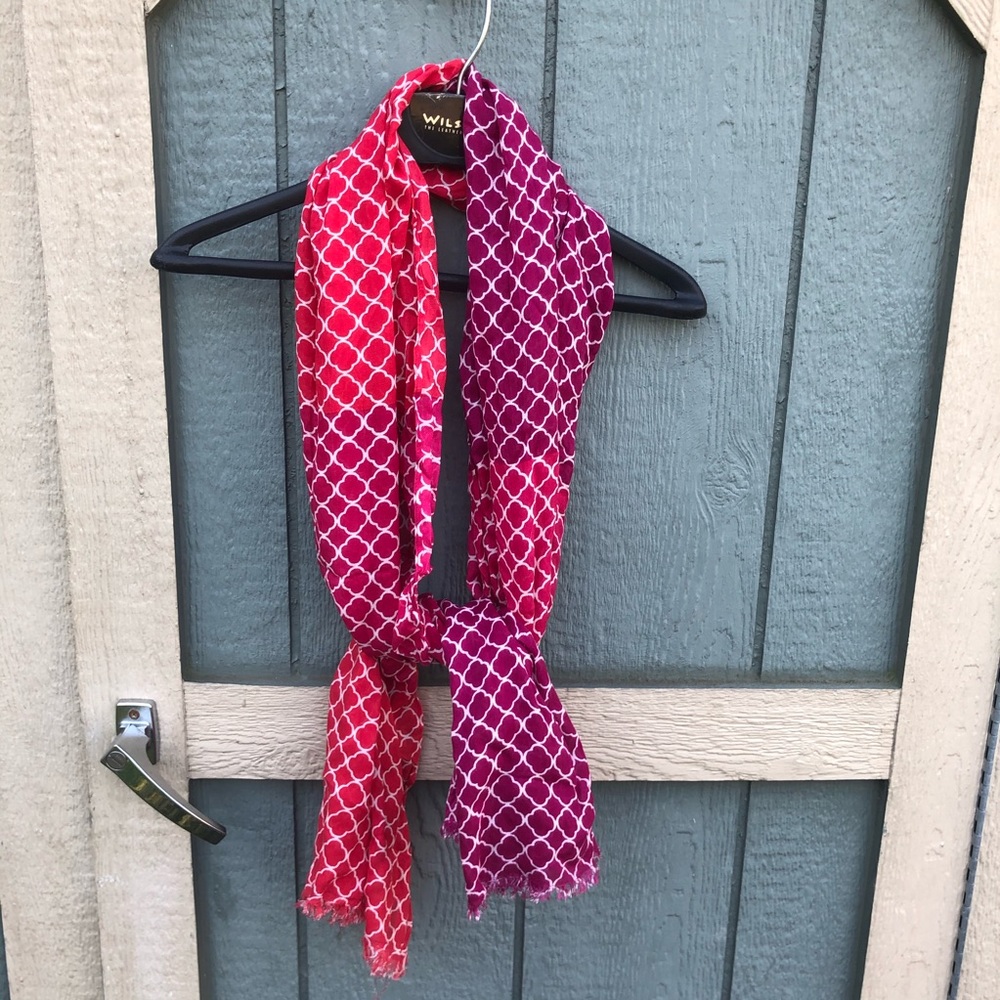 Multi color scarf with purple and red by Gap